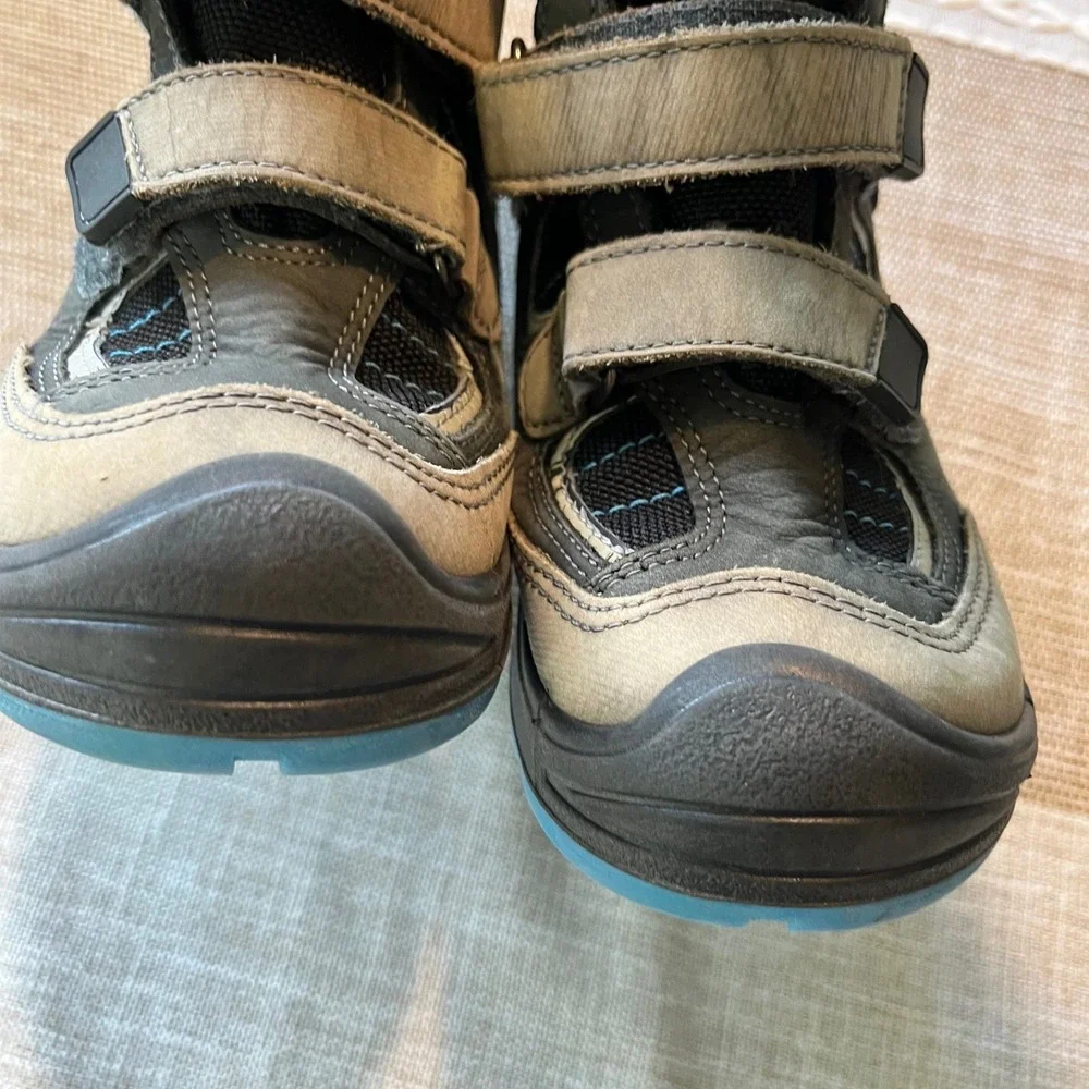 Keen Kids Waterproof Hiking Boots Gray Blue Triple Strap Size 12 US 30 EU